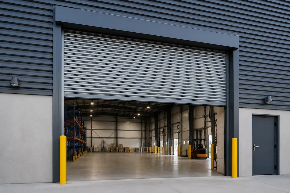Industrial roller shutter door installation
