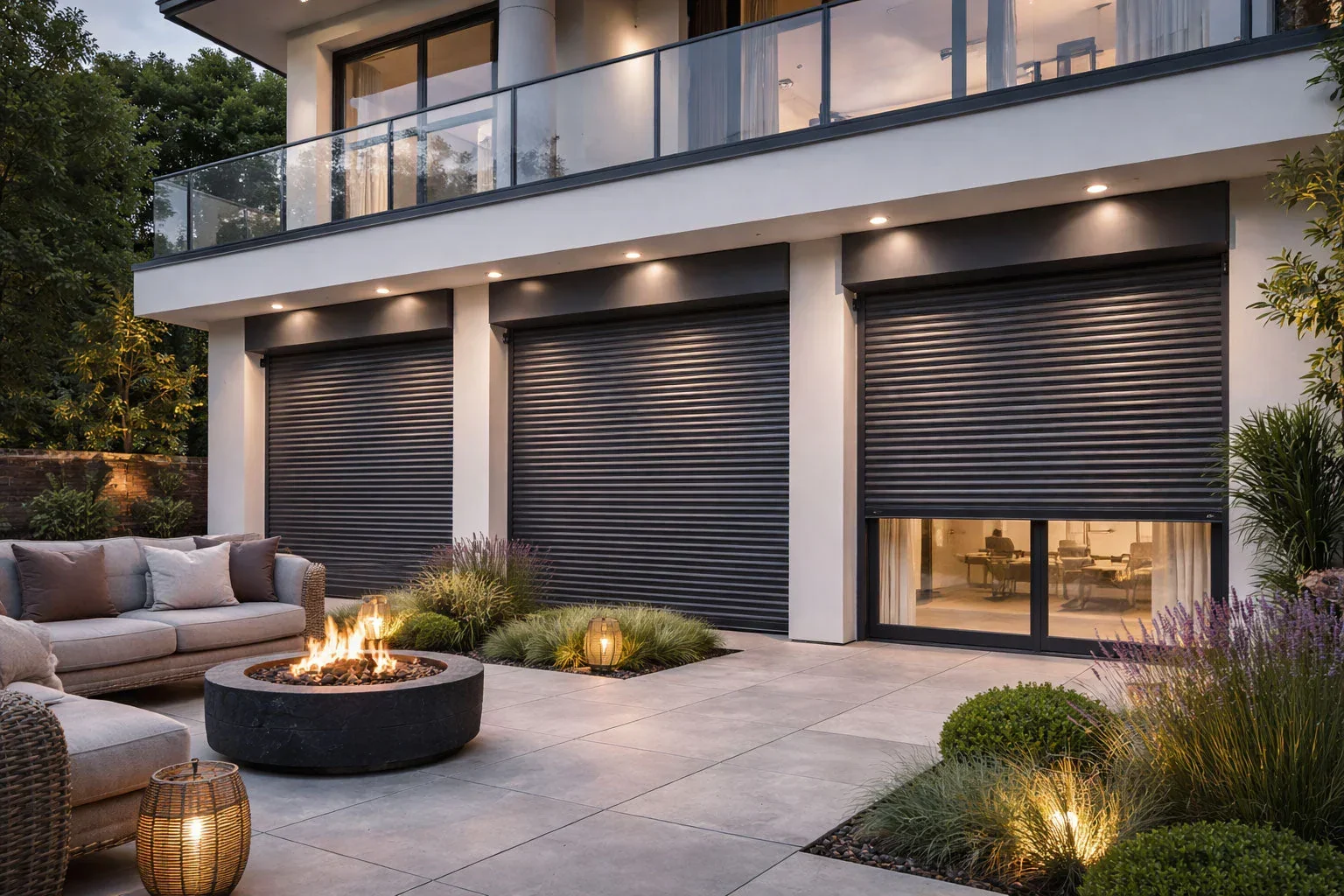 Push-up manual roller shutter door